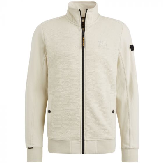 Zip jacket jacquard Bone White PSW2408424-7013