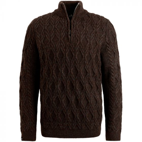 Half zip heavy knit Rum Raisin VKW2410340-8173