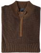 Pullover half zip tuck, Mid brown 42.1120-143