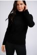 Turtleneck sweater button BLACK 1-000126-00001