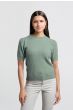 Cable round sweater JADE GREEN 1-000377-409-99956