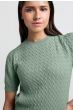 Cable round sweater JADE GREEN 1-000377-409-99956