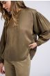 V-neck blouse STONE GRAY 1-701240-408-80615