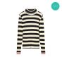 Top SUMMUM turtle neck jersey stripe black ivory