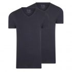 T-shirt RJ 2-pack Den Bosch v-neck stretch blauw