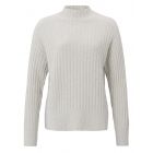 Trui YAYA ribbed with turtleneck moonstruck grey