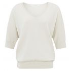 Trui YAYA double v-neck chalk white