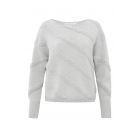 Trui YAYA diagonal boucle stripe sky grey melange