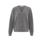 Trui YAYA with round v-neck formal gray