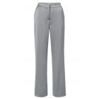 Broek YAYA woven satin wide leg light metal grey