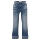 Jeans YAYA mid waist roll-up blue denim