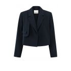 Blazer YAYA cropped with flap outer space blue