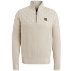 Trui PME LEGEND half zip collar cotton bone white