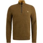 Trui PME LEGEND half zip collar buckthorne brown