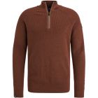 Trui VANGUARD half zip collar rum raisin