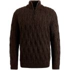 Trui VANGUARD half zip collar knit rum raisin