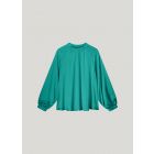 Blouse SUMMUM high neck sliky touch peacock