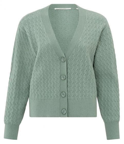 Cable cardigan JADE GREEN 1-010088-409-99956