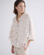 Cardigan 3/4 sleeve fringe knit 7s5855-8008-122