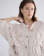 Cardigan 3/4 sleeve fringe knit 7s5855-8008-122