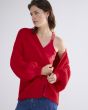 Puff sleeve cardigan cozy melange 7s5844-7997-333