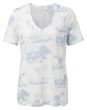 Linen V-neck T-shirt LIGHT BLUE 1909286-014-341111