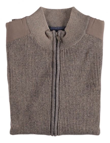 Cardigan saddle shoulders Mid brown 42.1111-145