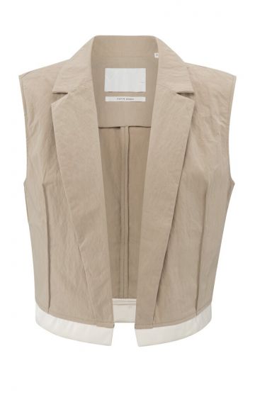 Sleeveless gilet TWILL BEIGE 1-521001-503-99998